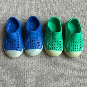 Native Jefferson Glow In Dark Blue And Green Slip-On Water Shoes Size C4